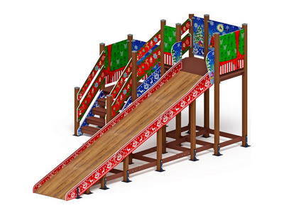 Горка Ледяной экспресс Новогодний h-2000