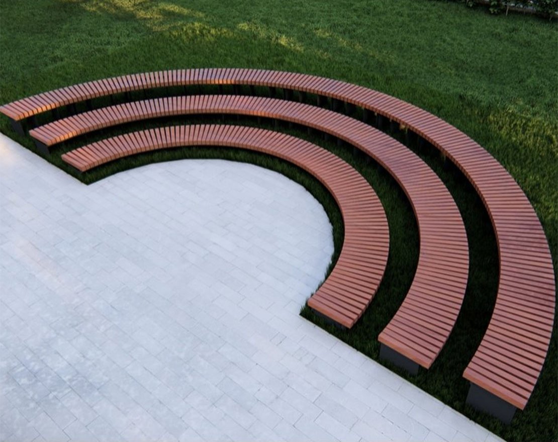 Амфитеатр Радиус без спинок, радиус 3-5 м - вид 2