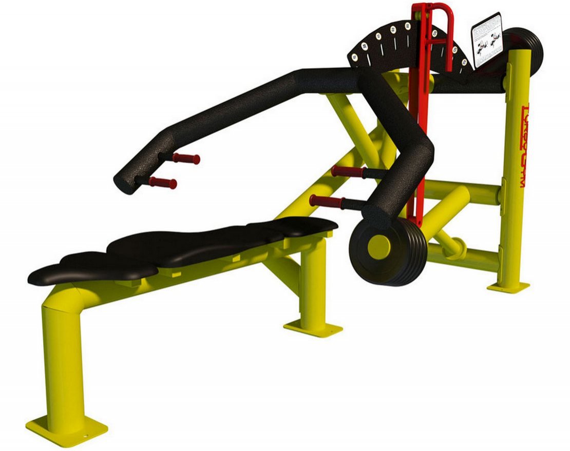 Уличный силовой тренажер с изменяемой нагрузкой Жим от груди лежа