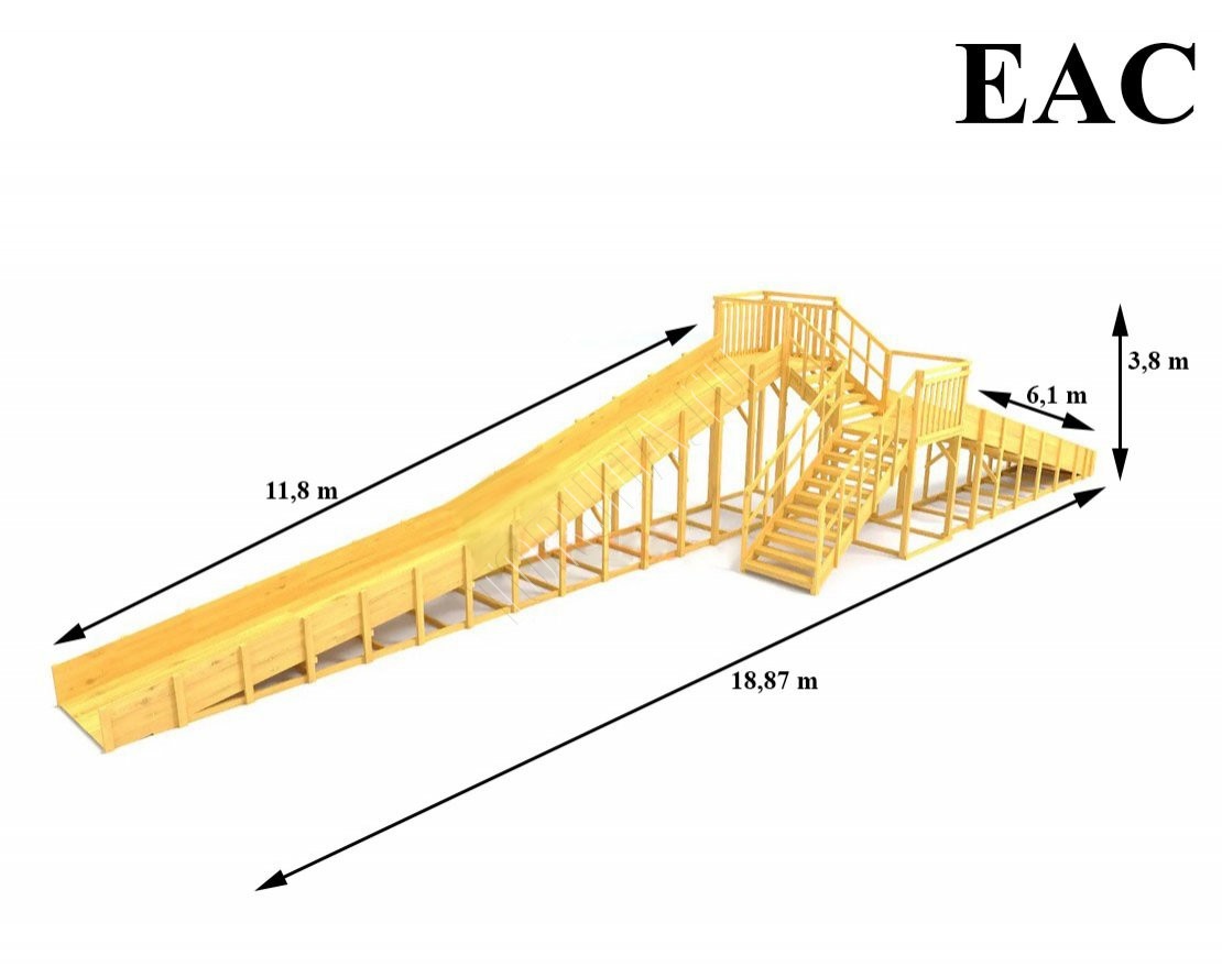 Зимняя горка TORUDA Север wood-9/1 (скат 11,8 м и 6,1 м)
